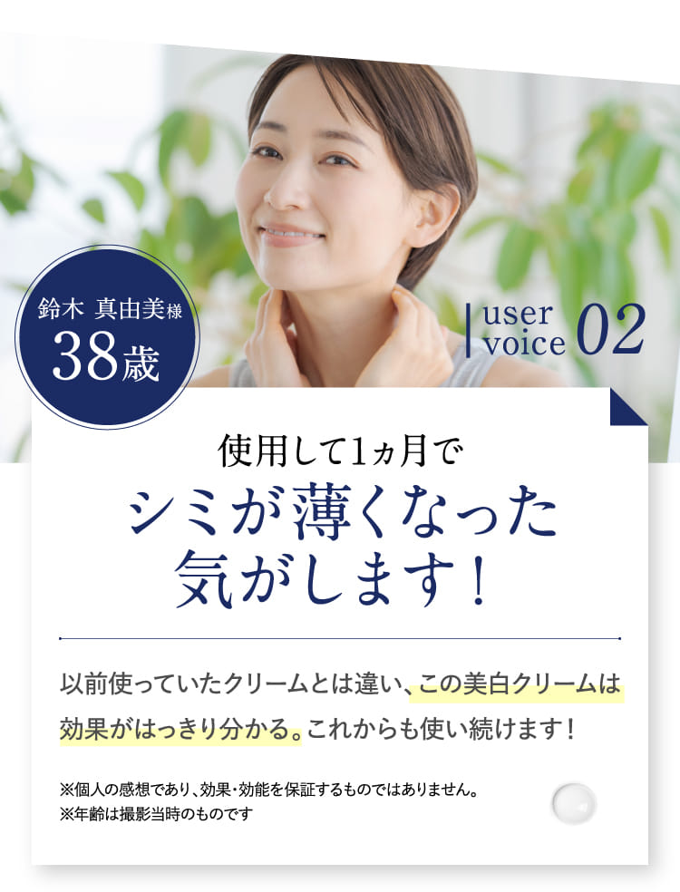 使用して1ヵ月でシミが薄くなった気がします！